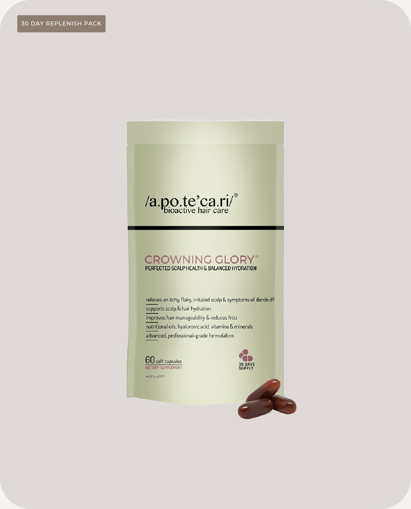 Apotecari, Crowning Glory, Capsule, packaging