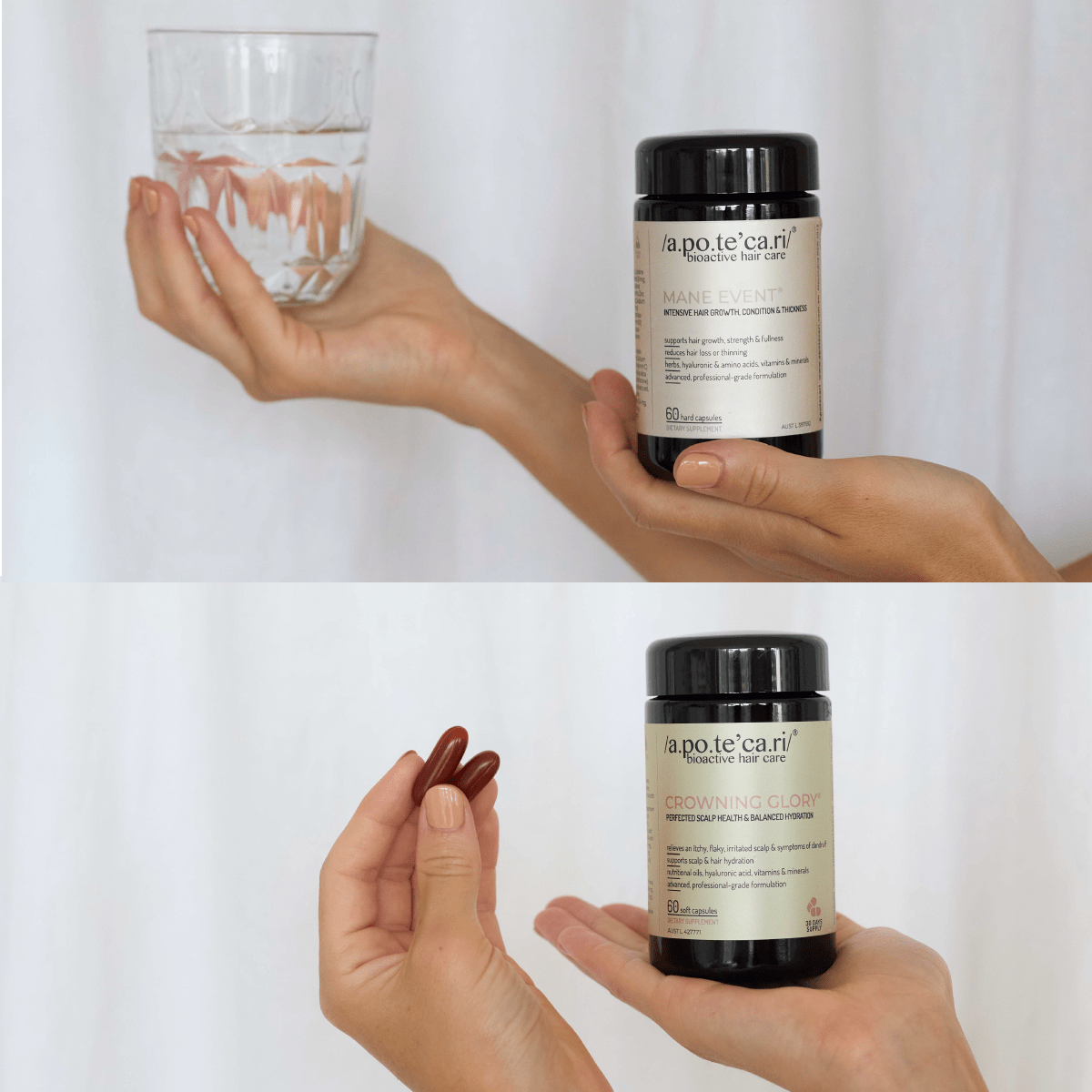 Apotecari, Mane Event, healthy hair, edible hair care, healthy, vegan, strong hair, longer hair, Crowning Glory, oily, dry, scalp