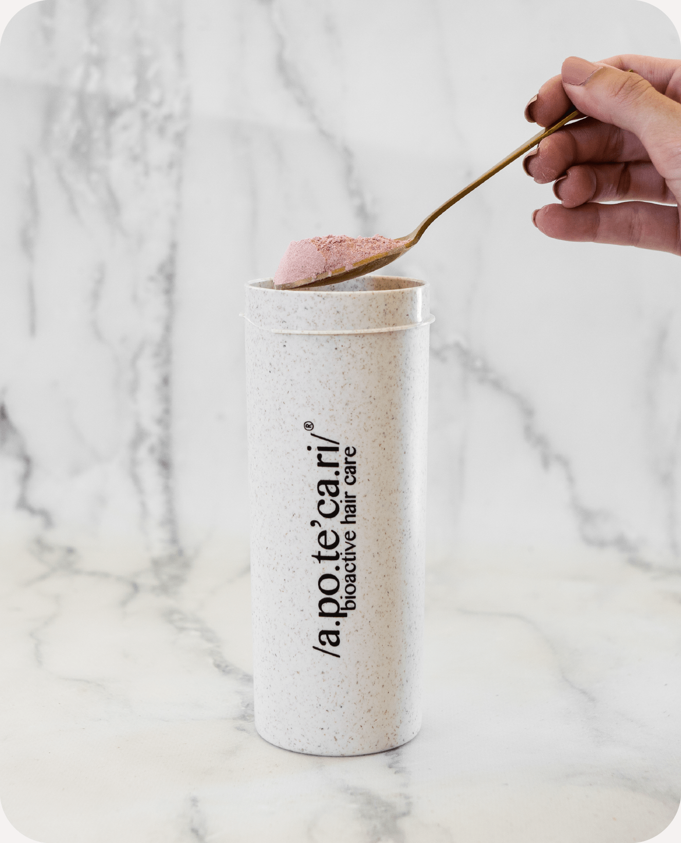 Apotecari, signature, shaker, Hair Atelier, drink, routine, daily, pink powder